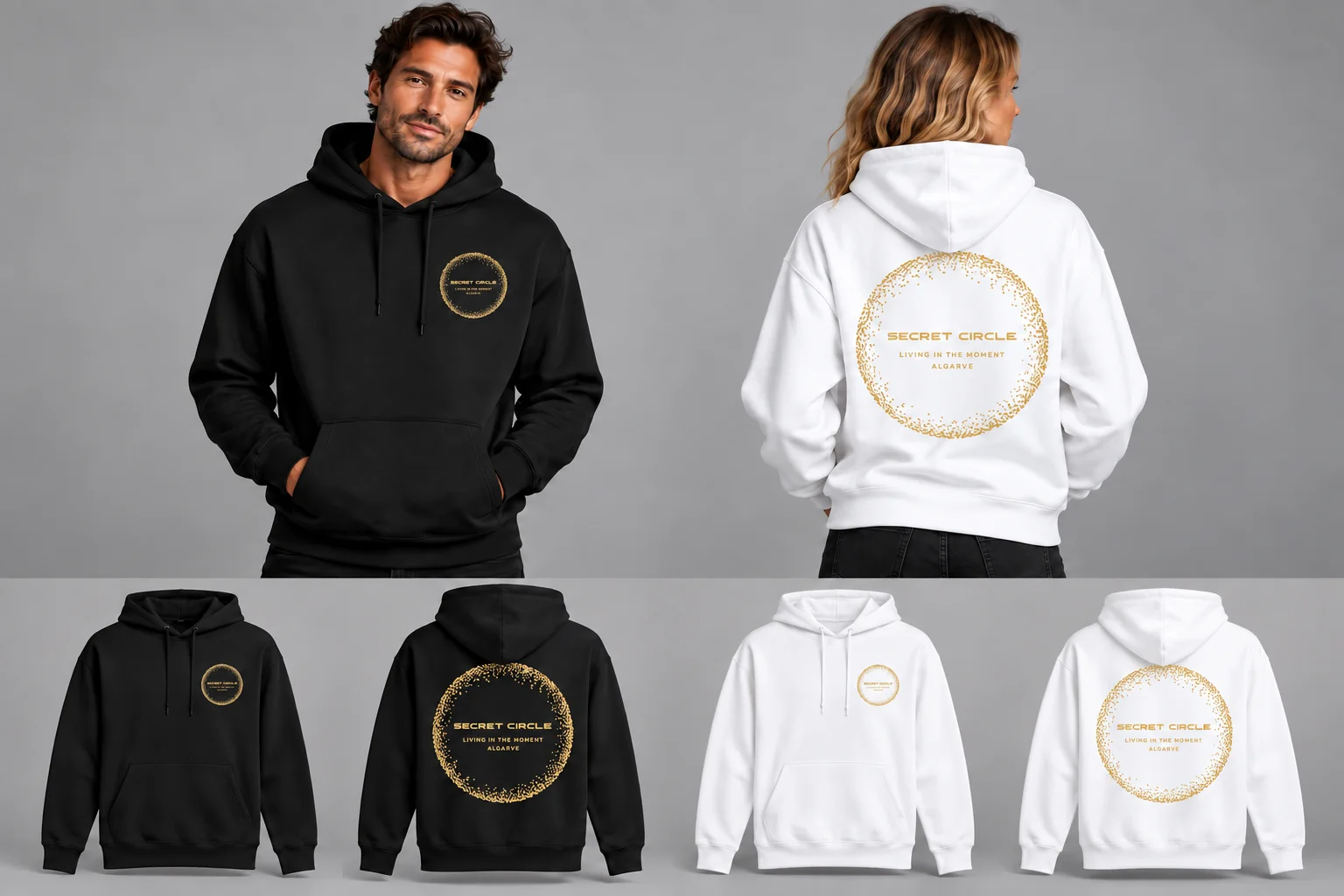 Secret Circle gold logo hoodies